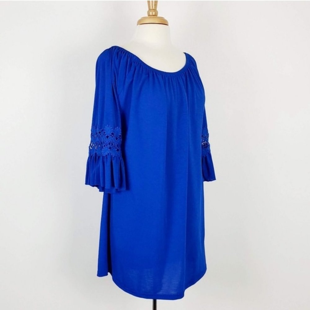 Win-Win Womens Blue Off the shoulder Tunic L-XL